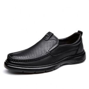 Chaussures en cuir décontractées pour hommes, mode estivale, respirantes, chaussures habillées à enfiler pour homme - Product Image 2