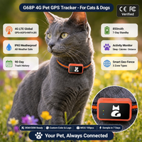 Traceur GPS intelligent G68P pour animaux de compagnie, surveillance d'activité, 4G, géolocalisation en temps réel, alarme de clôture géographique, collier GPS pour chien et chat, dispositif de suivi avec application gratuite