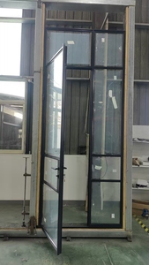 High Quality Modern Steel Door Crittal Style Solid Exterior Chinese Design Side Opening Tempered Glass - Product Image 4