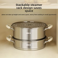 Casserole vapeur à double fond en acier inoxydable 316 de haute qualité, couvercle en acier inoxydable, capacité extra-large, multifonctionnelle