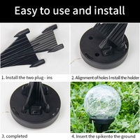 Solar-Undergrund-Gartenleuchte für den Außenbereich wasserdichte zerrissene Glaskugel Led-Lampe dekorative Landschafts-Nachtleuchten