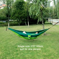 Hamac ultraléger en nylon portable pliable pour randonnée et voyage, taille unique, 270x140cm, 210T, en stock