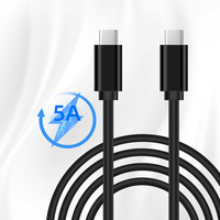 Kabel transmisi Data 5A Pd 4.5M 100w, kabel Data Usb 2.0 Usb Tipe C ke Tipe C