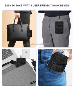 Pochette antivol <span class=keywords><strong>RFID</strong></span> en cuir de Fiber de carbone au Design moderne, étui de blocage des signaux de clé de <span class=keywords><strong>voiture</strong></span> Faraday - Product Image 4