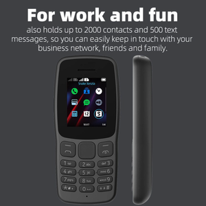 <span class=keywords><strong>Téléphone</strong></span> à clavier classique Noka 106, écran 1,77 pouces, double SIM GSM, <span class=keywords><strong>téléphone</strong></span> portable basique, FM, Bluetooth, similaire au N2180 - Product Image 2