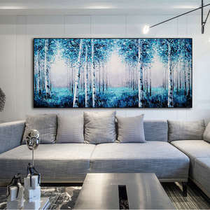 Quadro Moderno Astratto con <span class=keywords><strong>Albero</strong></span> Dorato, Dipinto a Mano, Paesaggio Forestale, Pittura a Olio per Decorazione Domestica - Product Image 3