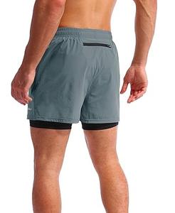 กางเกงขาสั้นออกกำลังกายผู้ชาย แห้งเร็ว กันน้ำ เอวยางยืด เหมาะสำหรับฟิตเนส วิ่ง ยิม ผลิตจากโพลีเอสเตอร์และผ้าฝ้าย - Product Image 2