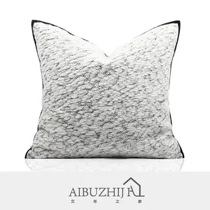 AIBUZHIJIA boy atmak yastıklar 60x60 Cm 24x24 inç dekoratif minder örtüsü siyah sınır yastık kılıfı