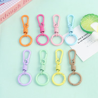 Porte-clés anti-perte à ressort, boucle ronde à ressort, connecteur en alliage de zinc, chaînes élastiques pour clés, mousquetons, anneaux porte-clés