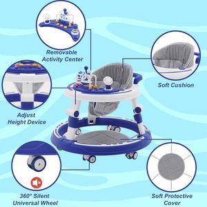 Marchettes pour bébés universelles réglables en hauteur, marchettes à roulettes anti-basculement pliables pour tout-petits, voiture d'apprentissage à roulettes - Product Image 5