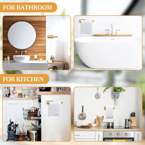 Portarrollos de Papel Higiénico de Bambú WDF, Soporte de Pared Adhesivo para Baño - Product Image 5