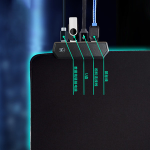 Quà Tặng Giáng Sinh 4 Miếng Lót Chuột Chơi <span class=keywords><strong>Game</strong></span> RGB Đế Cao Su Chống Trượt USB 4 Trong 1 - Product Image 1