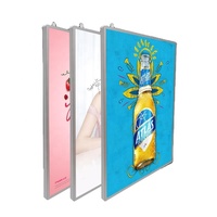 Kotak Lampu LED Aluminium Ultra Tipis dengan Bingkai Kaca Temper untuk Iklan Kotak Lampu Ultra Tipis