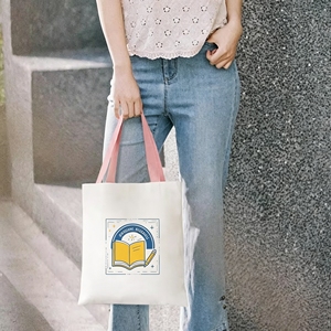 กระเป๋าผ้าแคนวาสพิมพ์โลโก้ตามสั่ง กระเป๋าใส่หนังสือเรียน กระเป๋าผ้าแคนวาสแบบใช้ซ้ำได้ กระเป๋าหิ้วผ้าแคนวาสหูนุ่ม กระเป๋าผ้าแคนวาสสำหรับช้อปปิ้งและเดินทาง - Product Image 1
