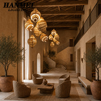 Lampes suspendues en tissu froissé créatif nordique, décoration de restaurant, bar, hôtel, lampe de boulangerie, grand lustre en papier