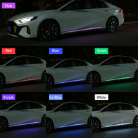 Auto-Pedal-Softstreifenbeleuchtung mit Warnfunktion, fließende, APP-gesteuerte, farbenfrohe Lichter, 12V, 1,2M