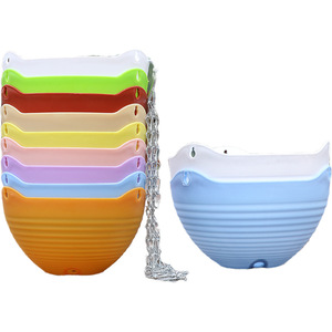 Pots à fleurs suspendus en résine avec chaîne, ronds, colorés, pour intérieur et extérieur, pour balcon et décoration de jardin - Product Image 5