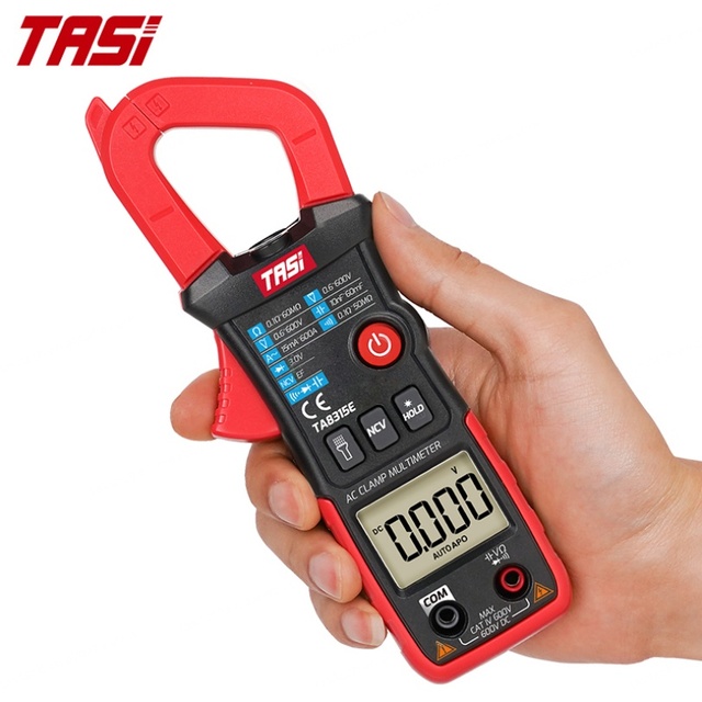TASI TA8315E Digital Clamp Meter Measures DC Current 0.6V-600V DC/AC 15mA-600A AC Non-Contact True-rms 5999-Count Resistance