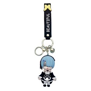 Kartun 3D PVC Ram <span class=keywords><strong>Rem</strong></span> Emiria gantungan kunci mainan Anime lucu figur liontin untuk mobil Handbag-bahan karet - Product Image 1