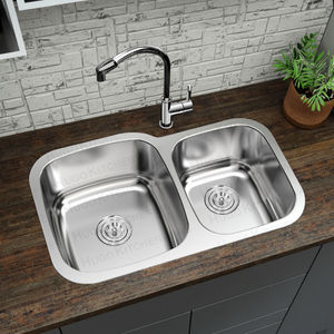 อ่างล้างจานสเตนเลสขนาด31*20นิ้วพร้อมช่องระบายน้ำ304ทรงสี่เหลี่ยมสำหรับบ้านฟาร์มแบบอเมริกัน - Product Image 1