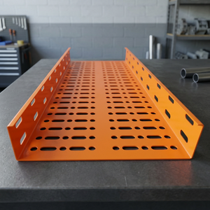 Plateau de gestion des câbles robuste en tôle perforée en acier doux thermolaqué - Product Image 1