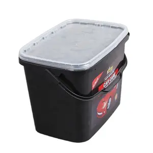 Sıcak satış 3.7 litre dikdörtgen kova plastik kova kapaklı konteyner kolları ile