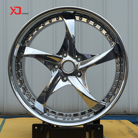 Jantes forgées concaves chromées à profil profond 5x120 5x112 5x114.3, 2 pièces, pour voitures de tourisme et véhicules de luxe, compatibles JDM S14 S15 350Z