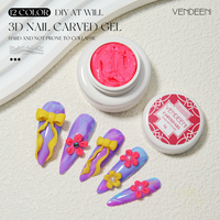 Vendeeni 3d gel de sculpture pour l'art des ongles 12 couleurs sculpté gel ongles ensemble dans la sculpture pot fleurs conception marque privée usine oem