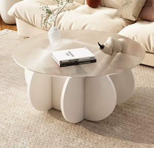 <span class=keywords><strong>Tavolino</strong></span> da Caffè di Lusso, Arredamento Moderno, Tavolo Centrale in <span class=keywords><strong>Vetro</strong></span> per Soggiorno, Colore Quercia, Forma Triangolare, Montaggio Semplice - Product Image 1