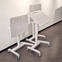 Bureau mobile moderne à hauteur réglable pour le bureau à domicile avec mécanisme de levage à gaz Conception à économie d'espace pour un confort pratique