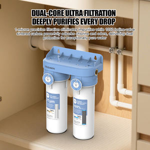 เครื่องกรองน้ำแบบแมนนวล 2 ขั้นตอน ขนาด 10 นิ้ว สำหรับอ่างล้างจาน ยี่ห้อ OEM ระบบกรองน้ำ 2 ขั้นตอน สำหรับรถบ้าน ใช้ภายนอกอาคาร พร้อมขายึด ใช้ในรถยนต์และในครัวเรือน ขนาด 1 ไมครอน อัตราการกรองน้ำ 12 ลิตร/นาที - Product Image 3