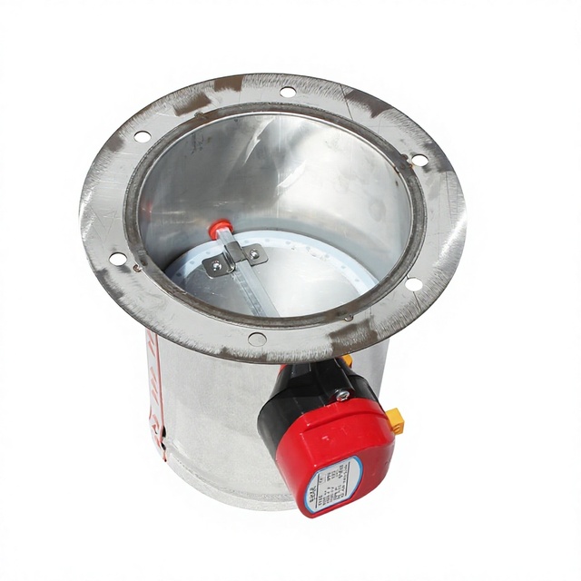 160 mm Control Damper with Flange Stainless Steel Round Electric/motorized Damper 220 v for HVAC Duct