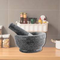 Mortier et pilon en pierre de granit naturel pour herbes, épices, graines médicinales, vente en gros