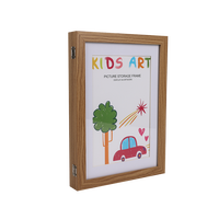 Cadre photo en chêne grainé pour enfants, idéal pour la collection de travaux d'art et la solution d'emballage des peintures.