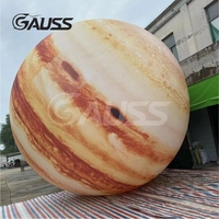Ballon gonflable LED durable OEM en forme de planète, modèle aérien de la Terre et du Soleil, Système Solaire, Mars, Terre pour accessoire d'activité, salon professionnel