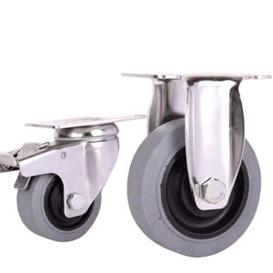 HS 3 "4" 5 "6" 8 "schwenkbare Rollen räder Edelstahl 3 Zoll Handwagen Leitfähige Rolle Anti statische TPR-Gummi rolle - Product Image 2