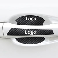 Autocollants de protection pour poignées de portières de voiture en cuir, logo personnalisé, imperméables, anti-rayures, accessoires décoratifs pour la protection des poignées de portières de voiture