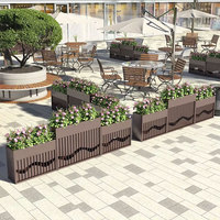 Pot Bunga Luar Ruangan Kustom, Pot Bunga, Bedeng Bunga, Palung Bunga Persegi Panjang, Kantor Penjualan, Plaza, Model Desain Modern
