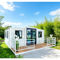 Maison conteneur extensible à double aile, abri à déploiement rapide pour les secours en cas de tremblement de terre et de catastrophe, utilisation pour villa et appartement, 40 pieds