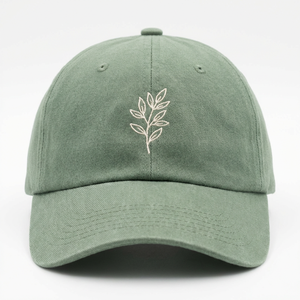 Baseball Caps 6 Panel Dad Hats <strong>Nature</strong> Minimalist Organic Cotton Embroidery Sage Green Unstructured Curve Brim Vintage Sporty - Product Image 6