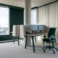 Cloison de bureau acoustique moderne et écologique en tissu, 100 % PET, pour écoles et hôtels, absorption sonore et intimité
