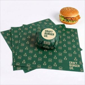Papel de Envolver Ecológico Resistente a la Grasa, Papel Impermeable de Grado Alimenticio con Impresión Personalizada para Empacar Hamburguesas, Sándwiches y Burritos - Product Image 2