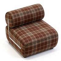Fauteuil de salon solide en tissu à carreaux, idéal pour la maison, le bureau, le salon, la chambre, l'hôtel ou la villa