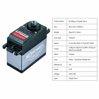 Servomoteur numérique étanche 20KG à couple élevé XQ POWER, engrenage en titane, sans noyau, 210 degrés, pour direction RC, vente en gros OEM 6V