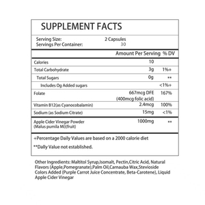 Private Label Apple Cider Vinegar Gummies with Apple Cider Vinegar Immune System Supports and Energy Support Gummies - Product Image 2
