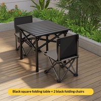Ensemble de table et de chaises pliantes portables, meubles de camping légers pour pique-nique, pêche, barbecue, plage, voyage avec sac de transport