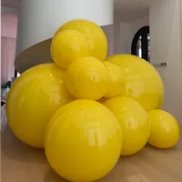 Boule gonflable géante jaune Whoopee Party en PVC mat effet miroir, réutilisable, pour la décoration d'événements, mariages et fêtes d'été