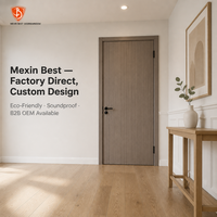 Porte en bois moderne insonorisée Mexin, écologique, avec panneau de cadre, taille personnalisée, porte intérieure pour chambre à coucher, appartement, hôtel