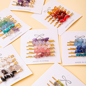 Juego <span class=keywords><strong>de</strong></span> Horquillas con Cristales Naturales al por Mayor, Accesorios para el Cabello Frescos y Delicados para Mujeres y Niñas, Regalo para Fiestas - Product Image 3