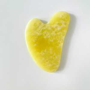 Tabla de Gua Sha en Forma de Corazón de Limón Amarillo para la Piel, Venta Directa de Fábrica - Product Image 1